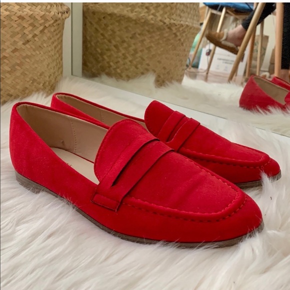 Catherine Malandrino Red Suede Loafers - Picture 3 of 8